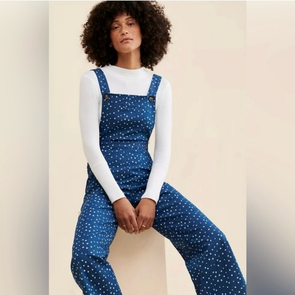 Saint Geraldine Denim - Anthropologie Saint Geraldine Star Print Denim Overalls XS - Very Good Condition